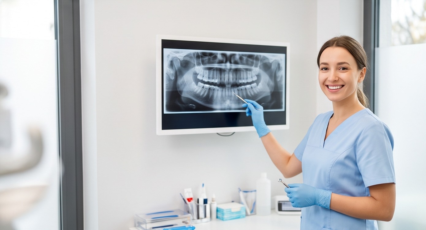 Ilustración abstracta sobre prevención dental